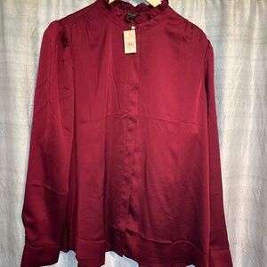 Ann Taylor plum silk like shirt